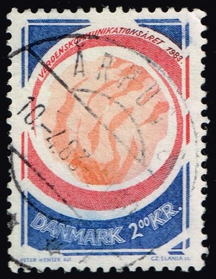Denmark #732 World Communications Year; Used - Click Image to Close