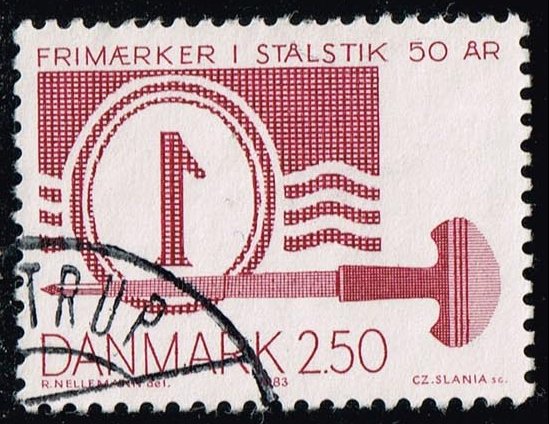 Denmark #737 Danish Stamp History; Used - Click Image to Close