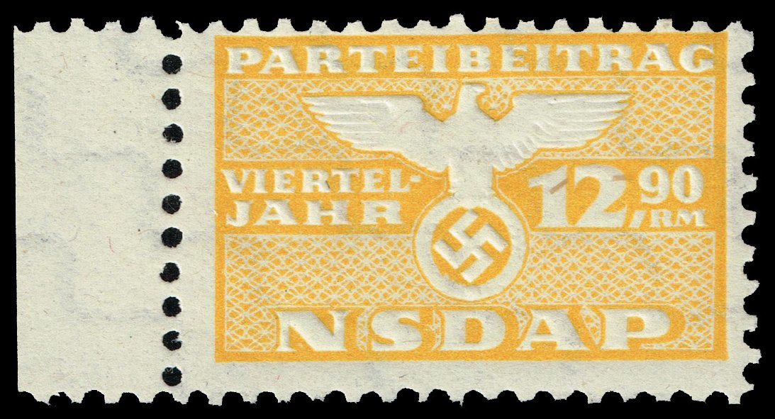 Germany Third Reich NSDAP Party Dues Revenue; MNH - Click Image to Close
