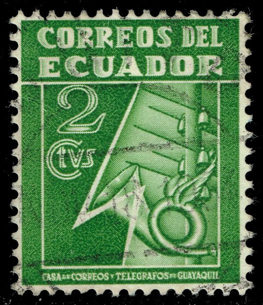 Ecuador #RA29 Post and Telegraph Service Symbol; Used - Click Image to Close