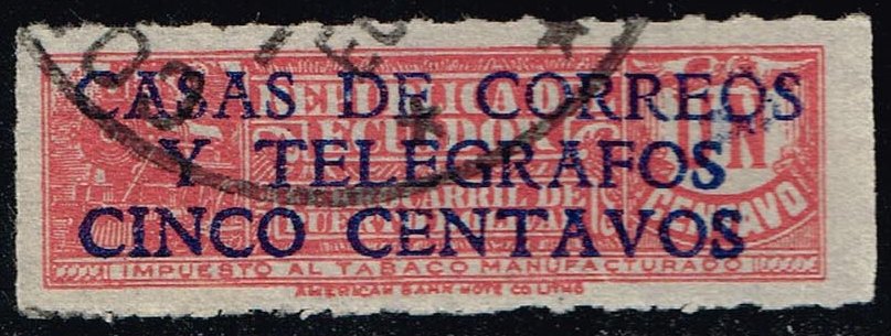 Ecuador #RA45 Overprint on Tobacco Stamp; Used - Click Image to Close