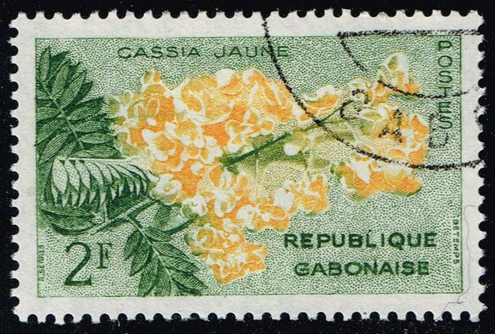 Gabon #156 Yellow Cassia Flower; CTO - Click Image to Close