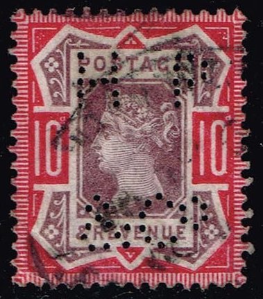 Great Britain #121 Queen Victoria; Used Perfin - Click Image to Close