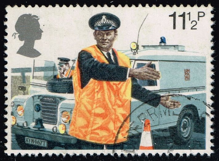 Great Britain #876 Constable Directing Traffic; Used - Click Image to Close