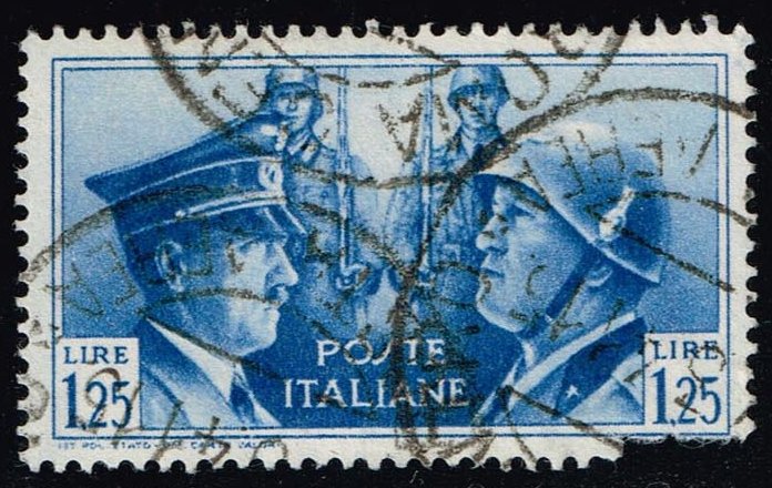 Italy #418 Hitler and Mussolini; Used Spacefiller - Click Image to Close