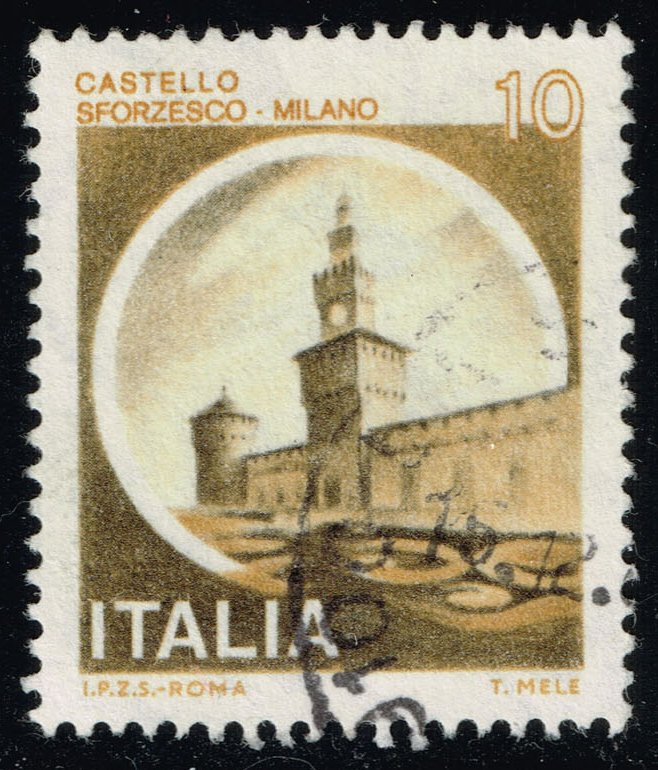 Italy #1409 Sforzesco Castle; Used - Click Image to Close