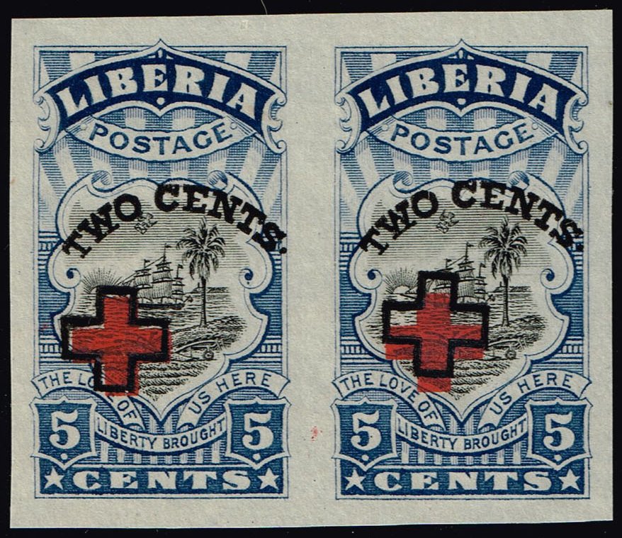 Liberia #B5a Symbols of Liberia Imperf Pair; MNH - Click Image to Close