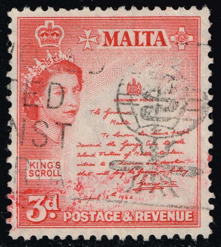 Malta #252 King's Scroll; Used - Click Image to Close
