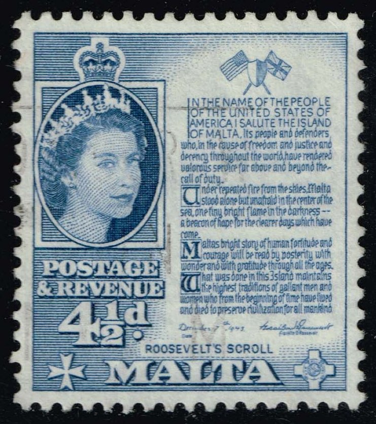 Malta #253 Roosevelt's Scroll; Used