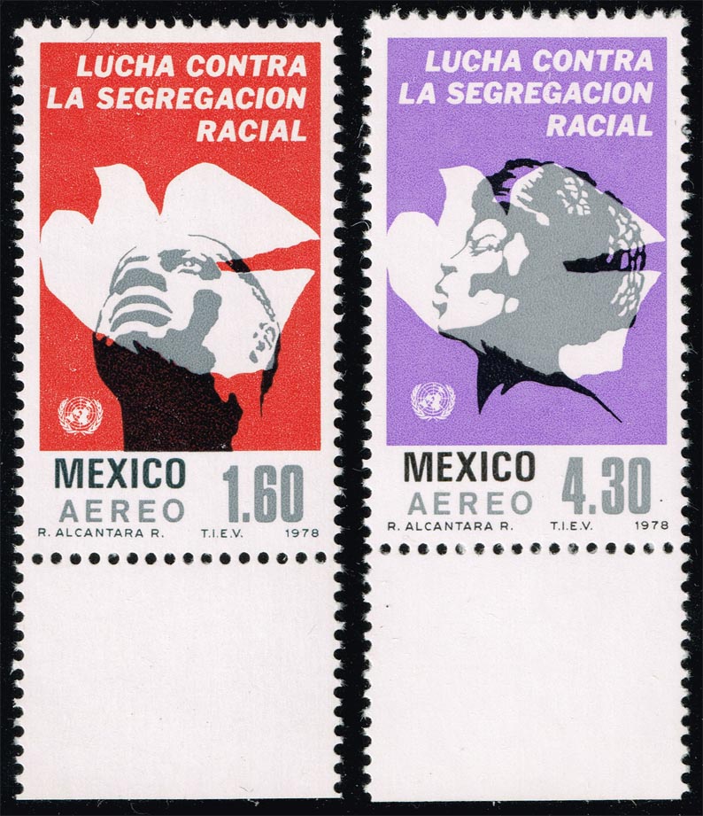 Mexico #C583-C584 Anti-Apartheid Year Set of 2; MNH - Click Image to Close