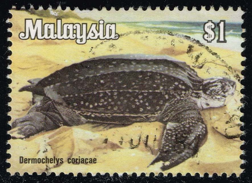 Malaysia #179 Leatherback Turtle; Used - Click Image to Close