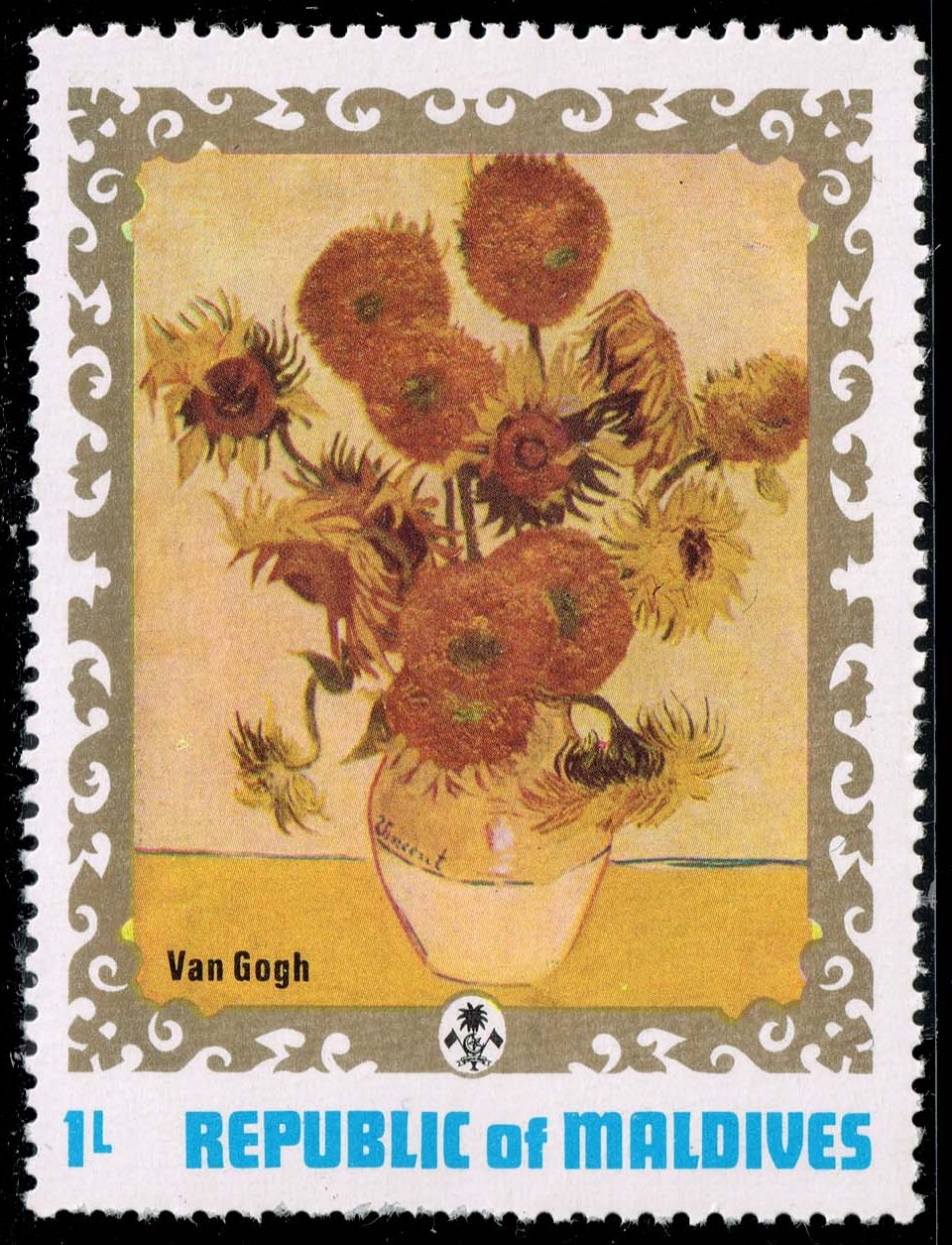 Maldives #420 Sunflowers by Van Gogh; MNH - Click Image to Close