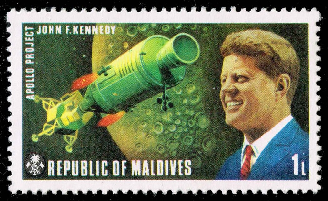Maldives #472 Apollo Spacecraft and John F. Kennedy; Unused - Click Image to Close
