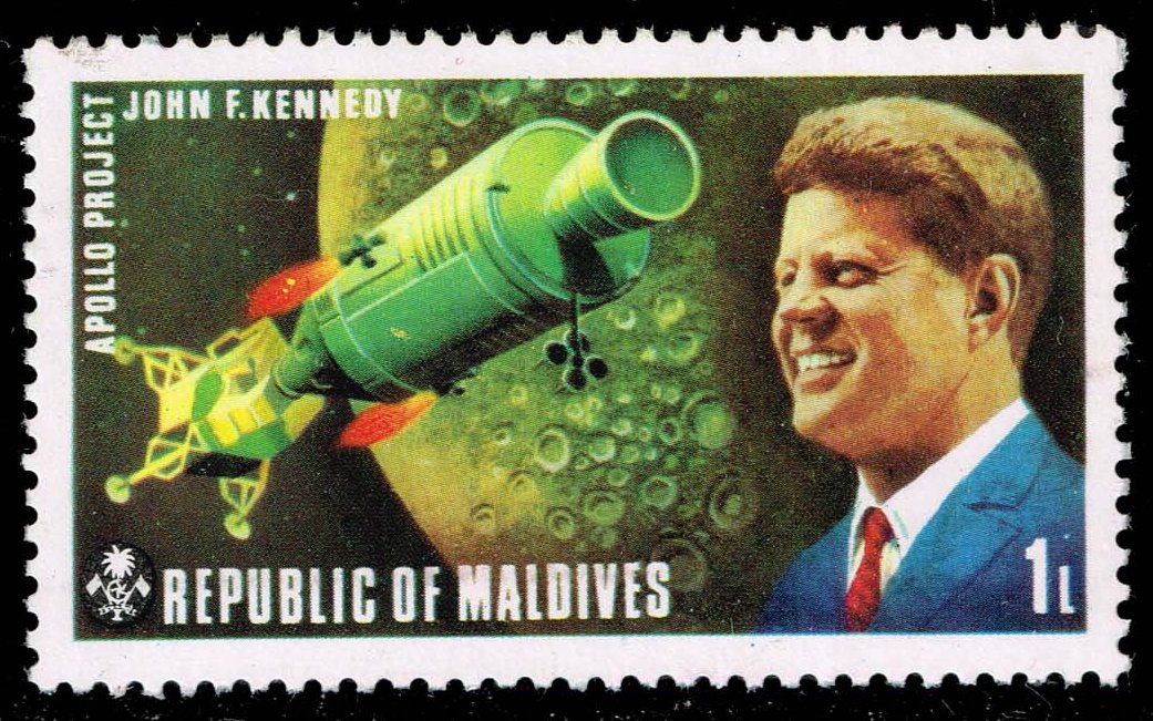 Maldives #472 Apollo Spacecraft and John F. Kennedy; Unused - Click Image to Close
