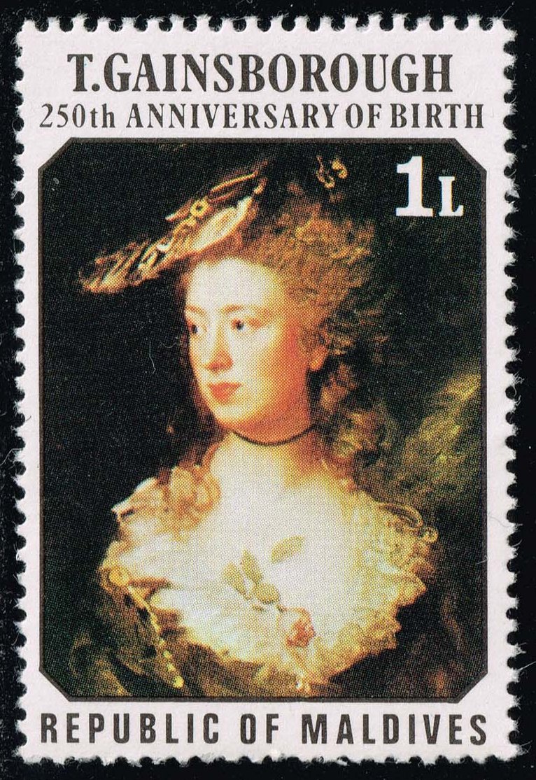 Maldives #682 Portrait of Mary by Gainsborough; MNH - Click Image to Close