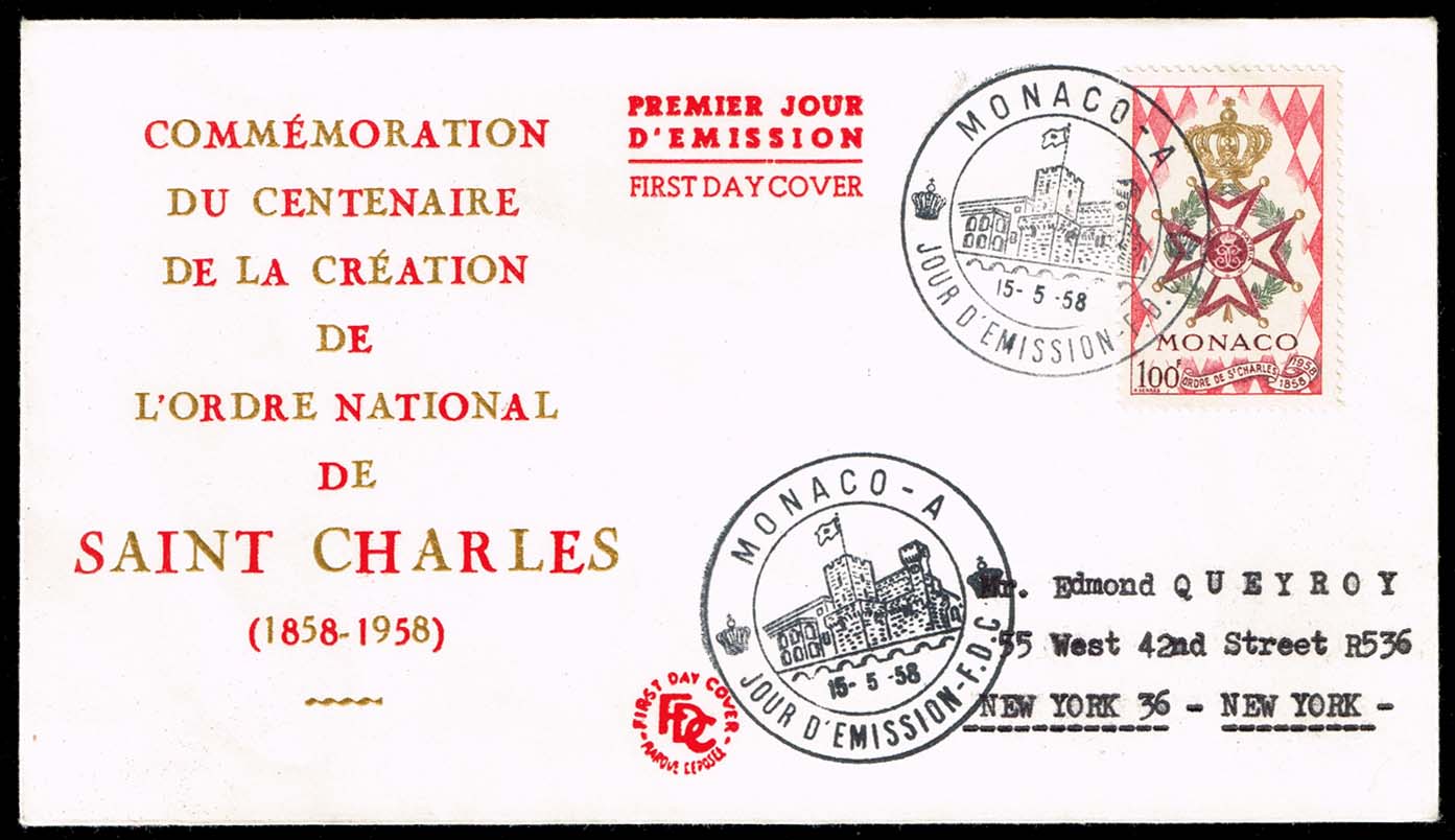 Monaco #410 Order of St. Charles; FDC - Click Image to Close