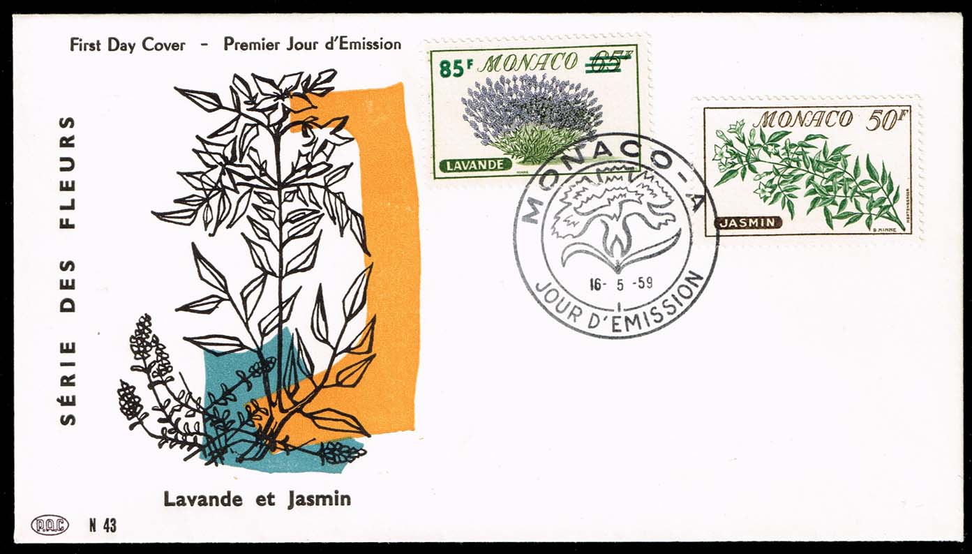 Monaco #444-445 Flowers; Unaddressed FDC - Click Image to Close