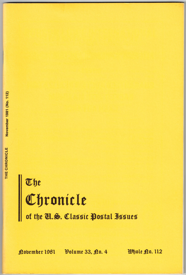 The Chronicle of US Classic Postal Issues Vol. 33 (1981) - Click Image to Close