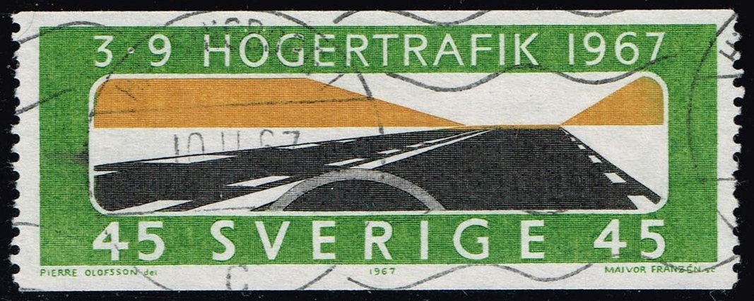 Sweden #734 Right-Hand Driving; Used - Click Image to Close
