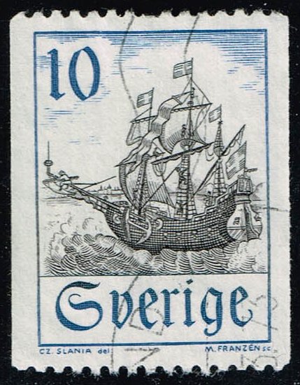 Sweden #738 Merchant Vessel in Oresund; Used - Click Image to Close