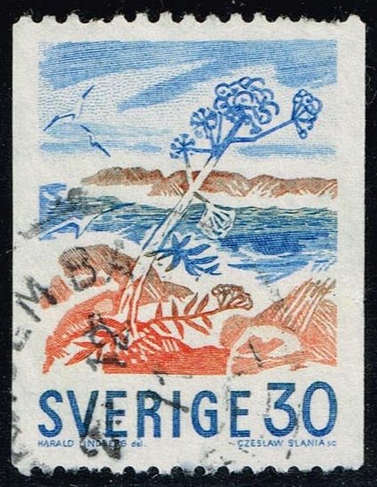 Sweden #743 Rocky Isles in Bloom; Used - Click Image to Close