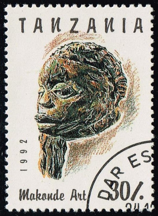 Tanzania #985B Carved Face; CTO - Click Image to Close