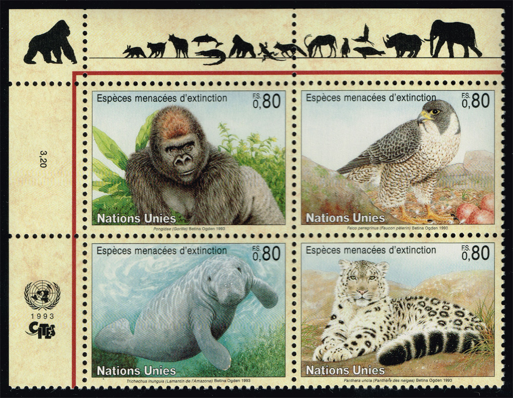 UN Geneva #231a Endangered Species Block of 4; MNH - Click Image to Close