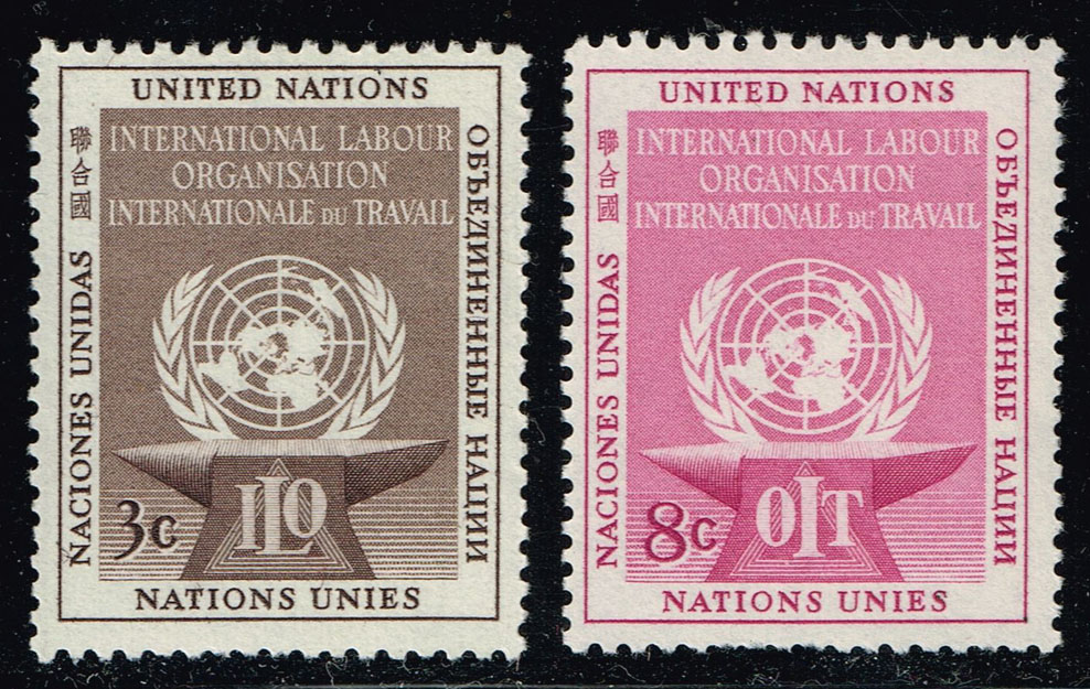 UN New York #25-26 ILO Set; MNH