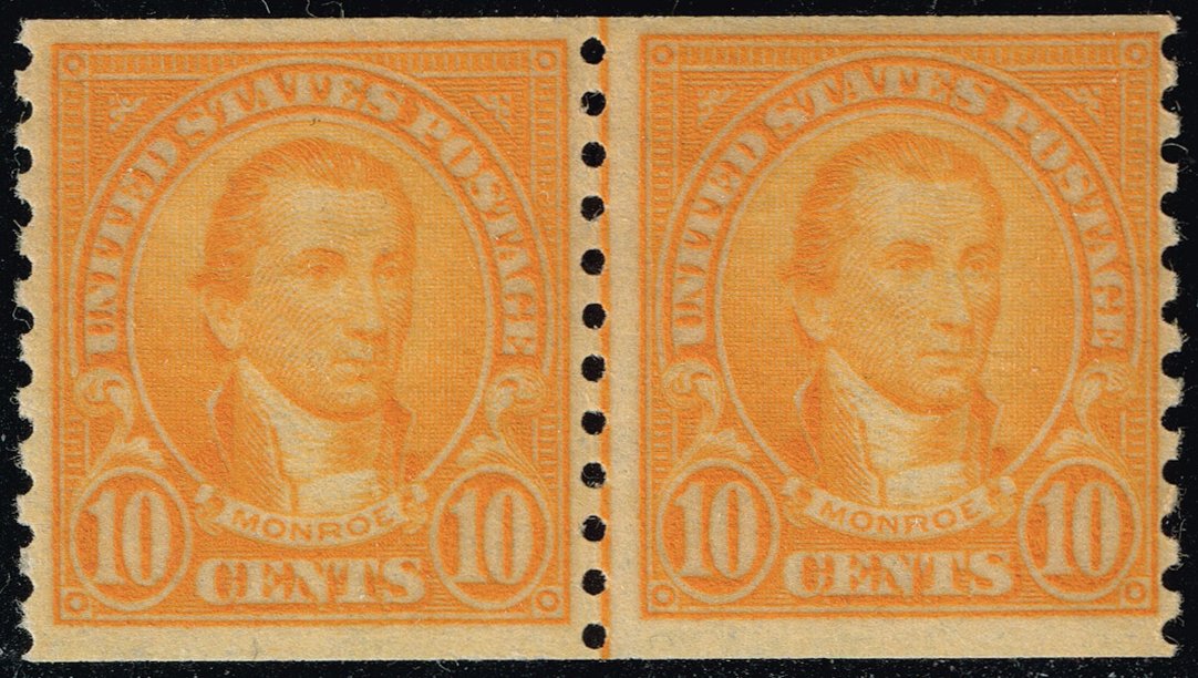 US #603 James Monroe Joint Line Pair; MNH - Click Image to Close