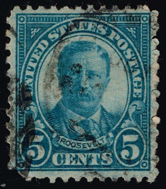US #637 Theodore Roosevelt; Used - Click Image to Close