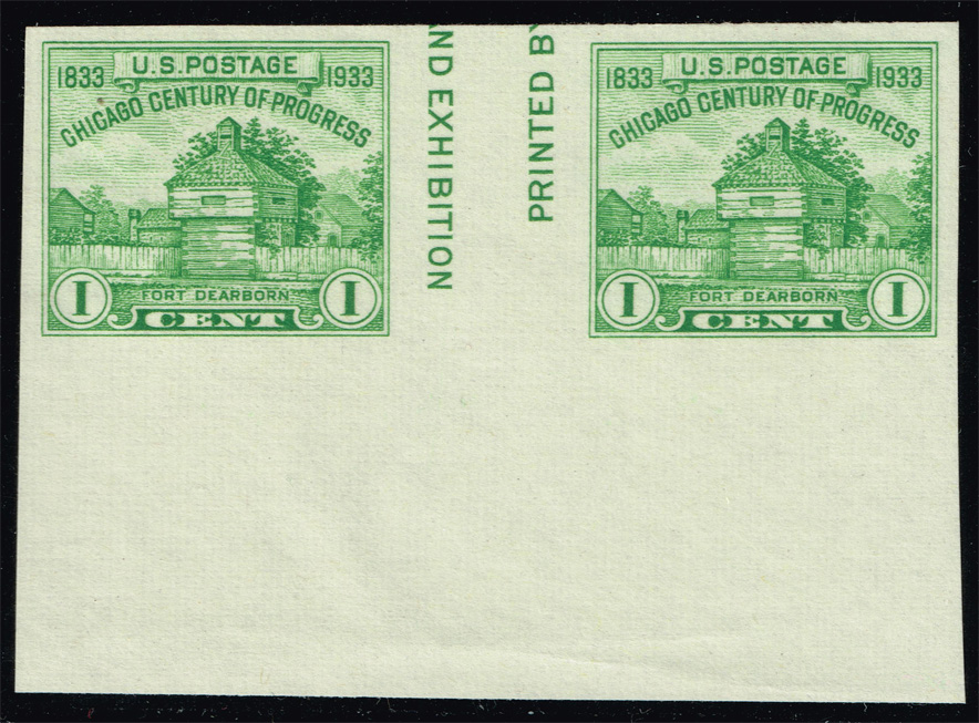 US #766 Restoration of Fort Dearborn; Mint Gutter Pair - Click Image to Close