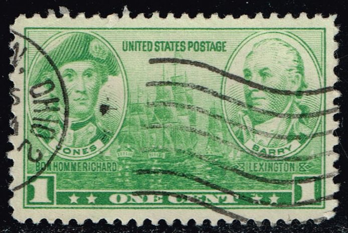 US #790 John Paul Jones and John Barry; Used
