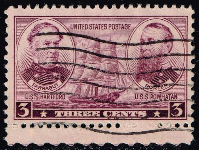 US #792 Admirals Farragut and Porter; Used