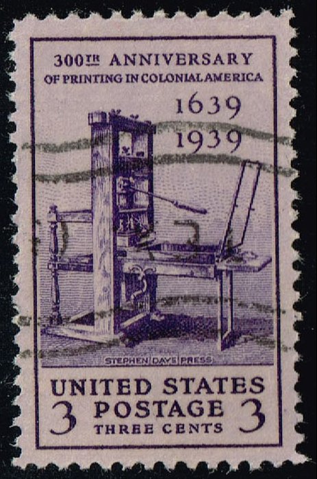 US #857 Printing Tercentenary; Used - Click Image to Close