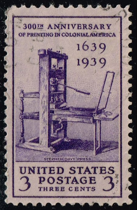 US #857 Printing Tercentenary; Used - Click Image to Close