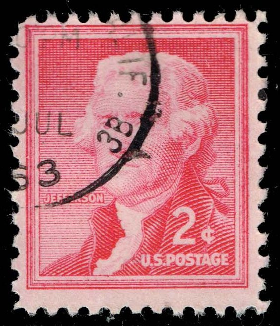 US #1033 Thomas Jefferson; Used - Click Image to Close