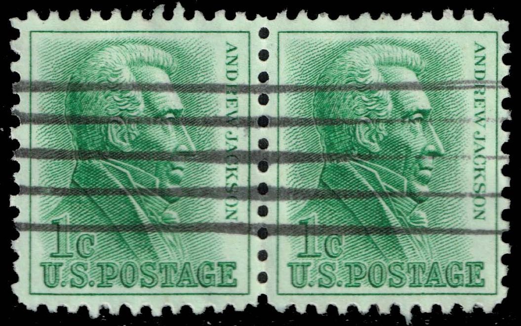 US #1209 Andrew Jackson; Used Pair - Click Image to Close