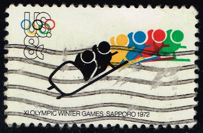 US #1461 Bobsledding and Olympic Rings; Used - Click Image to Close
