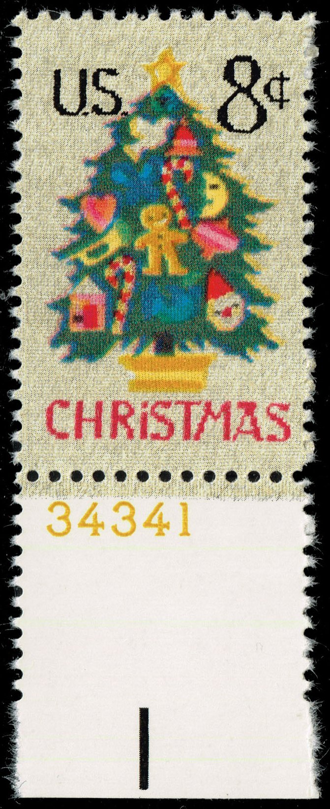 US #1508 Christmas Tree in Needlepoint P# Single; MNH