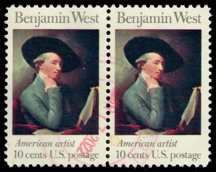 US #1553 Benjamin West; Used Pair - Click Image to Close