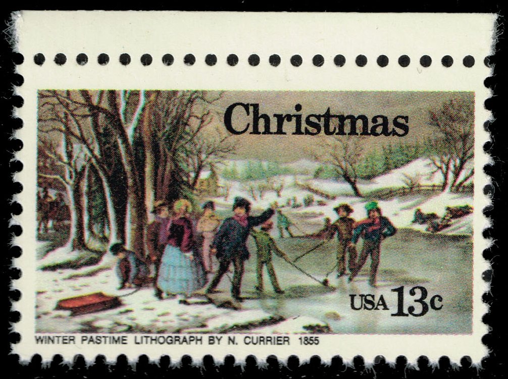 US #1702 "Winter Pastime" by Currier; MNH - Click Image to Close