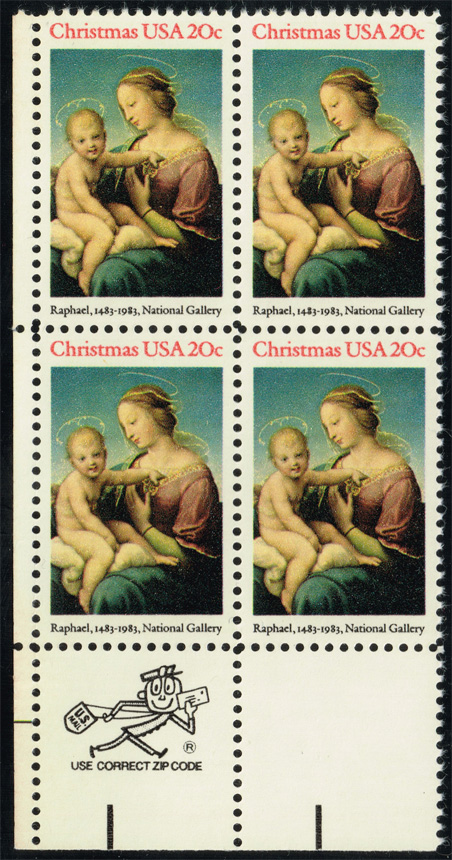 US #2063 Madonna and Child Zip Block of 4; MNH - Click Image to Close