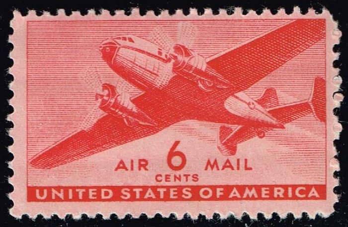 US #C25 Twin-Motored Transport Plane; Unused - Click Image to Close