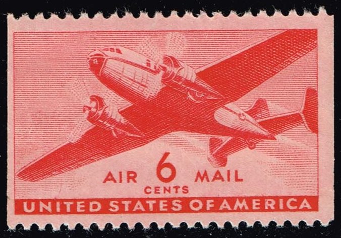 US #C25 Twin-Motored Transport Plane; MNH - Click Image to Close