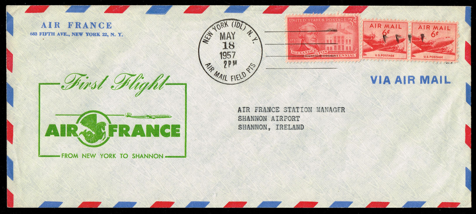 Air France First Flight New York to Shannon - Click Image to Close