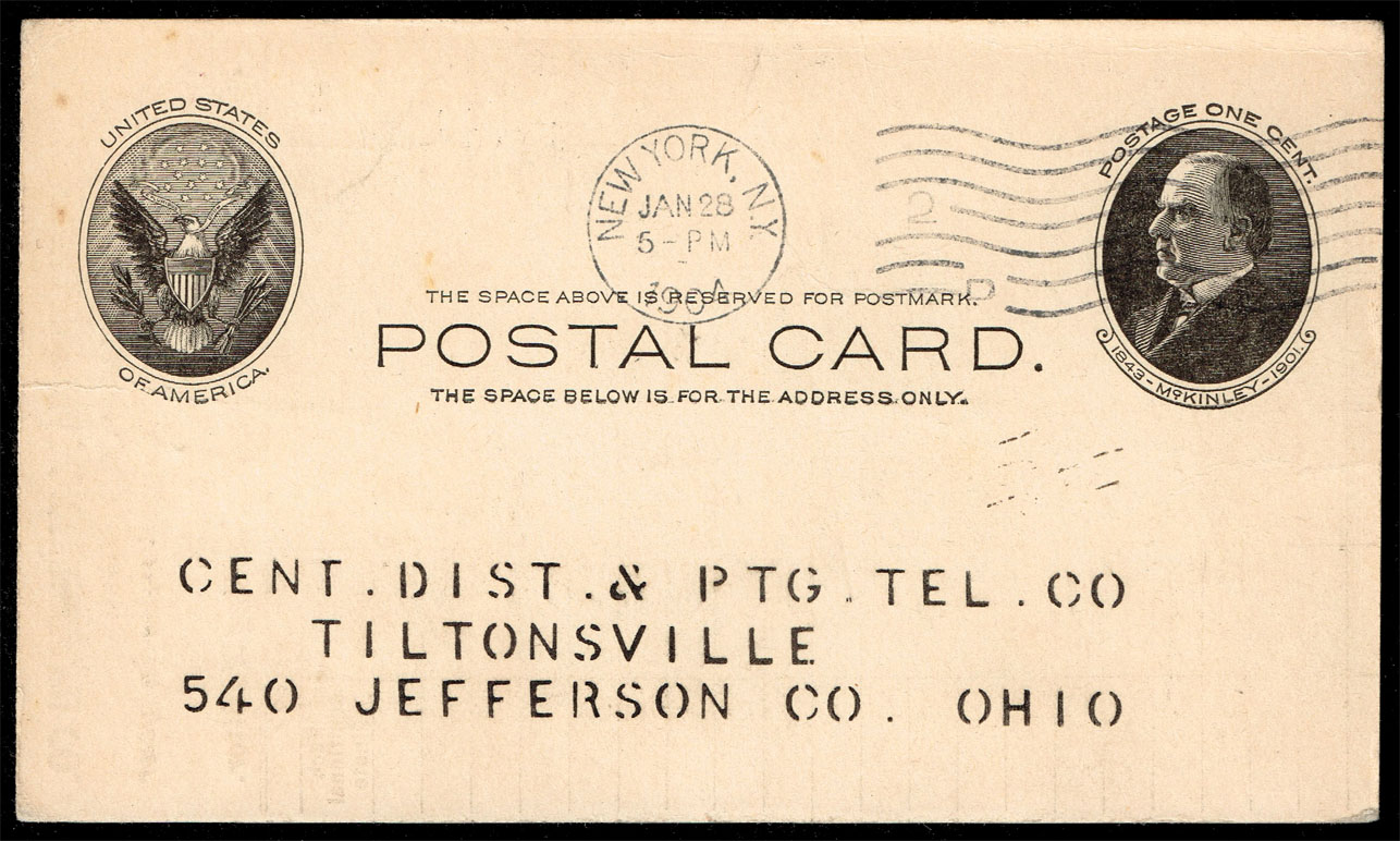 US #UX18 Postal Card - AT&T Rate Sheet; Used - Click Image to Close
