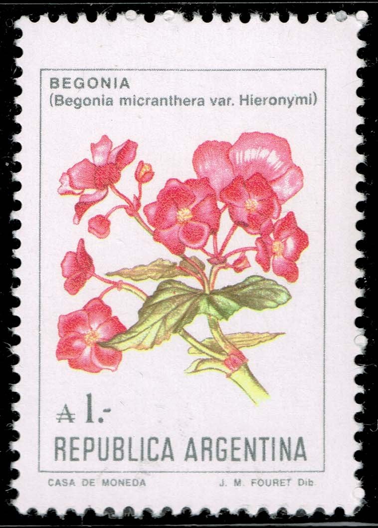 Argentina #1524 Begonia Flowers; MNH