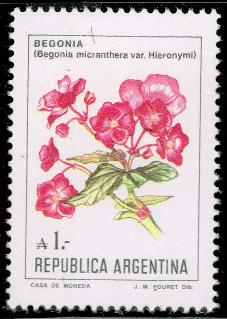 Argentina #1524 Begonia Flowers; MNH