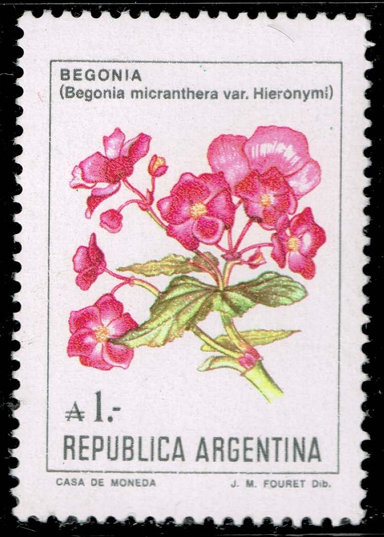 Argentina #1524 Begonia Flowers; MNH