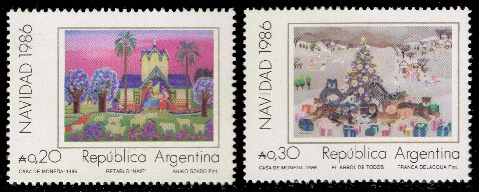 Argentina #1574-1575 Christmas 1986 Set of 2; MNH